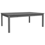 Garden Table Grey 121x82.5x45 cm Solid Wood Pine - Front View