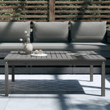 Garden Table Grey 121x82.5x45 cm Solid Wood Pine - Side View