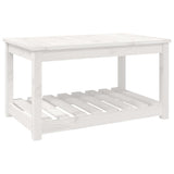 Garden Table White 82.5x50.5x45 cm Solid Wood Pine - Front View