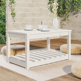Garden Table White 82.5x50.5x45 cm Solid Wood Pine - Side View