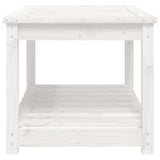 Garden Table White 82.5x50.5x45 cm Solid Wood Pine - Rear View
