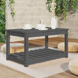 Garden Table Grey 82.5x50.5x45 cm Solid Wood Pine - Side View
