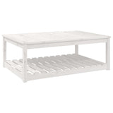 Garden Table White 121x82.5x45 cm Solid Wood Pine - Front View