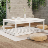 Garden Table White 121x82.5x45 cm Solid Wood Pine - Side View