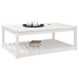 Garden Table White 121x82.5x45 cm Solid Wood Pine - Top-Down View