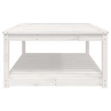 Garden Table White 121x82.5x45 cm Solid Wood Pine - Rear View