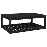 Garden Table Black 121x82.5x45 cm Solid Wood Pine - Front View