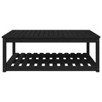 Garden Table Black 121x82.5x45 cm Solid Wood Pine