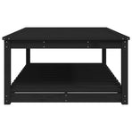 Garden Table Black 121x82.5x45 cm Solid Wood Pine