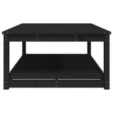 Garden Table Black 121x82.5x45 cm Solid Wood Pine - Rear View