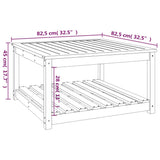 Garden Table 82.5x82.5x45 cm Solid Wood Pine - Low Angle