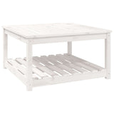 Garden Table White 82.5x82.5x45 cm Solid Wood Pine - Front View
