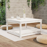 Garden Table White 82.5x82.5x45 cm Solid Wood Pine - Side View