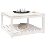 Garden Table White 82.5x82.5x45 cm Solid Wood Pine - Top-Down View