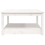 Garden Table White 82.5x82.5x45 cm Solid Wood Pine - Rear View