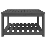 Garden Table Grey 82.5x82.5x45 cm Solid Wood Pine