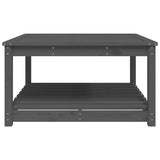 Garden Table Grey 82.5x82.5x45 cm Solid Wood Pine - Rear View