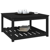 Garden Table Black 82.5x82.5x45 cm Solid Wood Pine
