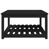 Garden Table Black 82.5x82.5x45 cm Solid Wood Pine