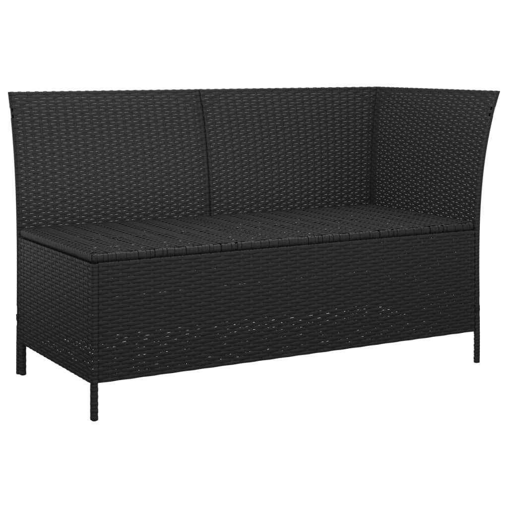 4 Piece Garden Lounge Set with Cushions Black Poly Rattan