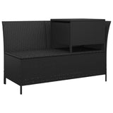 4 Piece Garden Lounge Set with Cushions Black Poly Rattan