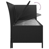 4 Piece Garden Lounge Set with Cushions Black Poly Rattan - Extra Image