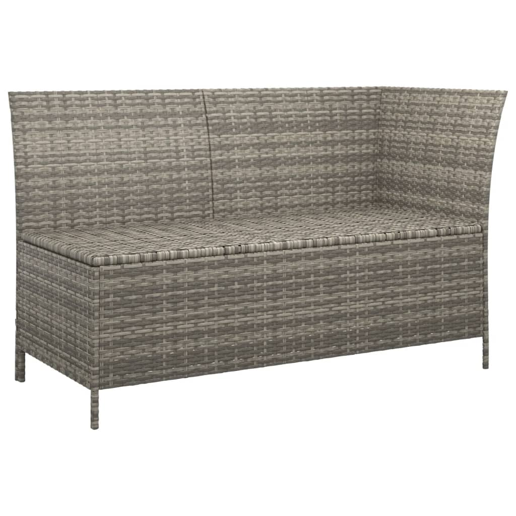 4 Piece Garden Lounge Set with Cushions Grey Poly Rattan