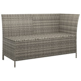 4 Piece Garden Lounge Set with Cushions Grey Poly Rattan