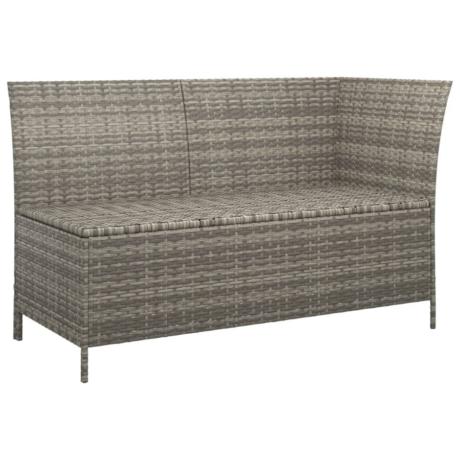 4 Piece Garden Lounge Set with Cushions Grey Poly Rattan