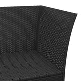 3 Piece Garden Lounge Set with Cushions Black Poly Rattan - Extra Image