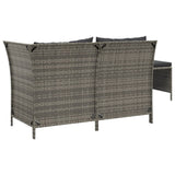 3 Piece Garden Lounge Set with Cushions Grey Poly Rattan - 45-Degree Angle