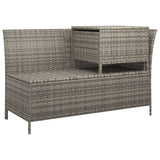 3 Piece Garden Lounge Set with Cushions Grey Poly Rattan - Close-Up Angle