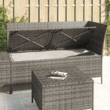 3 Piece Garden Lounge Set with Cushions Grey Poly Rattan - Extra Image
