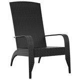 Garden Adirondack Chair Black Poly Rattan - Front View