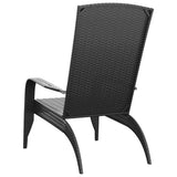 Garden Adirondack Chair Black Poly Rattan - 45-Degree Angle