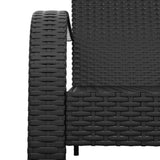 Garden Adirondack Chair Black Poly Rattan - Rear View