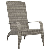 Garden Adirondack Chair Grey Poly Rattan - Front View