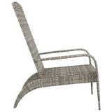 Garden Adirondack Chair Grey Poly Rattan - Top-Down View