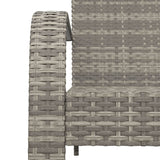 Garden Adirondack Chair Grey Poly Rattan - Rear View
