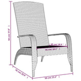 Garden Adirondack Chair Grey Poly Rattan - Close-Up Angle