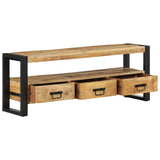 TV Cabinet 120x30x45 cm Solid Wood Mango - Rear View