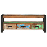 TV Cabinet 120x30x45 cm Solid Wood Reclaimed - Front View