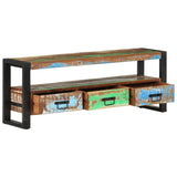TV Cabinet 120x30x45 cm Solid Wood Reclaimed - Rear View