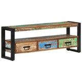 TV Cabinet 120x30x45 cm Solid Wood Reclaimed - Low Angle