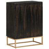 Sideboard Black 55x34x75 cm Solid Wood Mango and Iron - Side View
