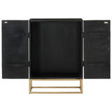 Sideboard Black 55x34x75 cm Solid Wood Mango and Iron