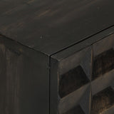 Sideboard Black 55x34x75 cm Solid Wood Mango and Iron
