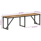 Bench 160x35x46 cm Solid Wood Mango