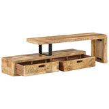 TV Stand (118-200)x30x40 cm Solid Wood Mango - Side View