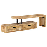 TV Stand (118-200)x30x40 cm Solid Wood Mango - Close-Up Angle